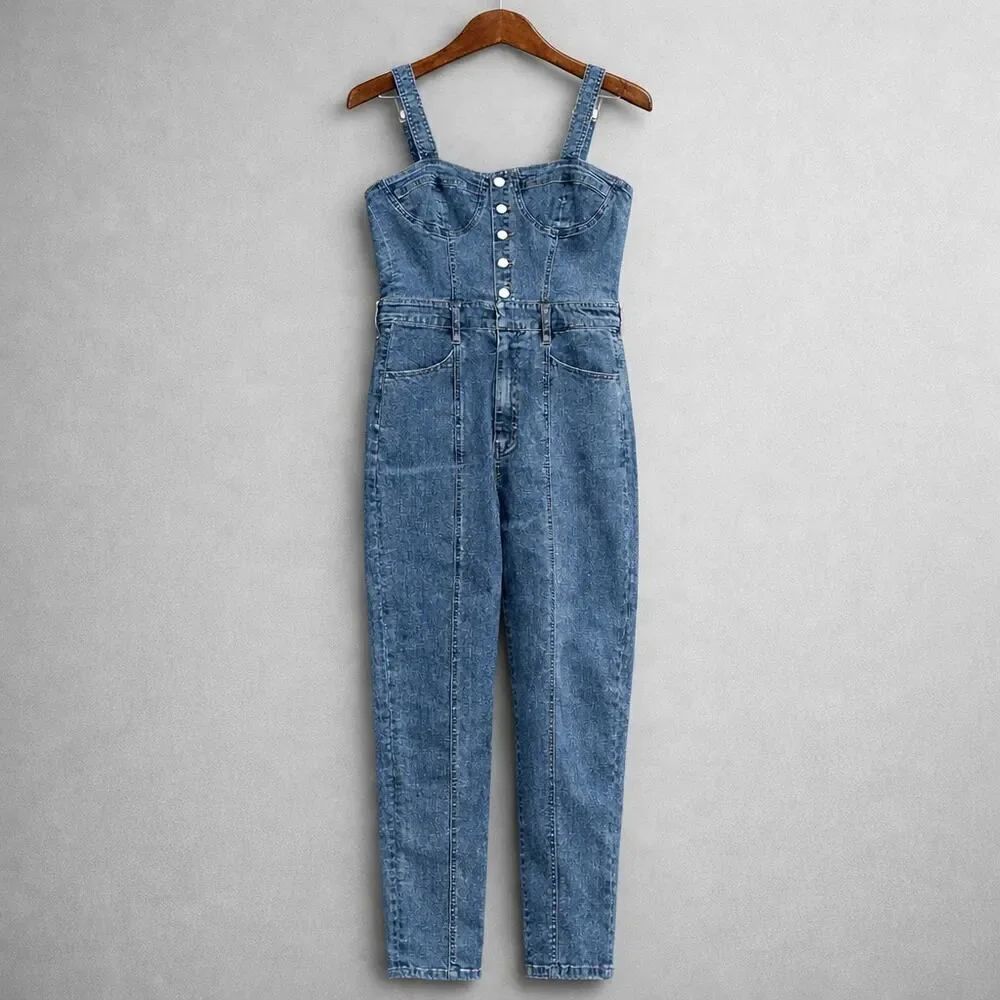 Guess Women’s Denim Adjustable Strap Overalls 4 / 6